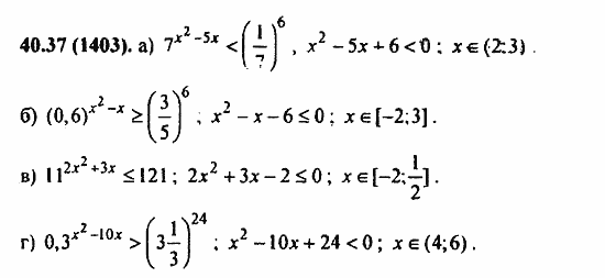 Задачник, 10 класс, А.Г. Мордкович, 2011 - 2015, § 40. Показательные уравнения и неравенства Задание: 40.37(1403)