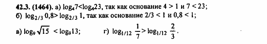 Задачник, 10 класс, А.Г. Мордкович, 2011 - 2015, § 42. Функция y=logₐx, ее свойства и график Задание: 42.3(1464)