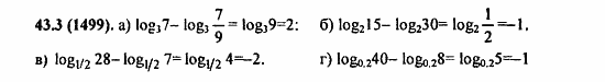 Задачник, 10 класс, А.Г. Мордкович, 2011 - 2015, § 43. Свойства логарифма Задание: 43,3 (1499)