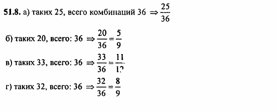 Задачник, 10 класс, А.Г. Мордкович, 2011 - 2015, § 51. Простейшие вероятностные задачи Задание: 51.8