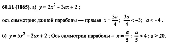 Задачник, 10 класс, А.Г. Мордкович, 2011 - 2015, § 60. Задачи с параметрами Задание: 60.11(1865)