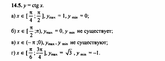 Задачник, 10 класс, А.Г. Мордкович, 2011 - 2015, § 14 Функции y=tg x, y=ctg x их свойства и графики Задание: 14.5