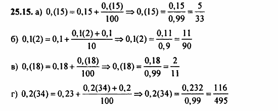 Задачник, 10 класс, А.Г. Мордкович, 2011 - 2015, § 25 Сумма бесконечной геометрической прогрессии Задание: 25.15