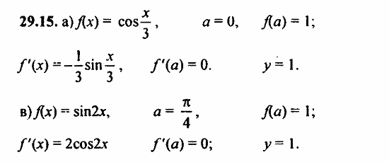 Задачник, 10 класс, А.Г. Мордкович, 2011 - 2015, § 29 Уравнение касательной к графику функции Задание: 29.15