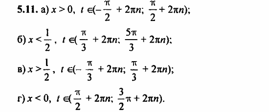 Задачник, 10 класс, А.Г. Мордкович, 2011 - 2015, § 5 Числовая окружность на координатной плоскости Задание: 5.11