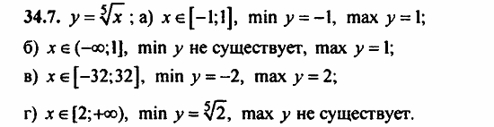 Задачник, 10 класс, А.Г. Мордкович, 2011 - 2015, § 34 Функция у=...их свойства и графики Задание: 34.7
