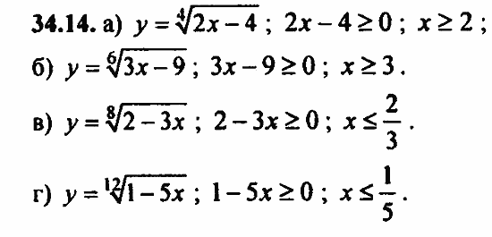 Задачник, 10 класс, А.Г. Мордкович, 2011 - 2015, § 34 Функция у=...их свойства и графики Задание: 34.14