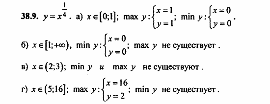 Задачник, 10 класс, А.Г. Мордкович, 2011 - 2015, § 38 Степенные функции их свойства и графики Задание: 38.9