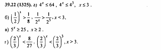 Задачник, 10 класс, А.Г. Мордкович, 2011 - 2015, Глава 7. Показательная и логарифмическая функции, § 39. Показательная и логарифмическая функции Задание: 39.22(1325)