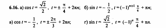 Задачник, 10 класс, А.Г. Мордкович, 2011 - 2015, § 6 Синус и косинус. Тангенс и котангенс Задание: 6.16