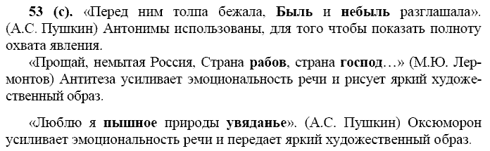 Базовый уровень, 10 класс, Власенков А.И., Рыбченкова Л.М., 2009-2014, задание: 53 (с)