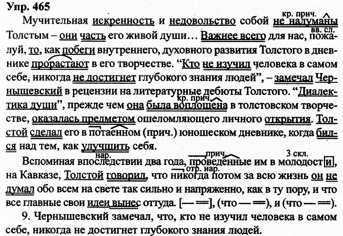 Русский язык, 10 класс, Дейкина, Пахнова, 2009, задание: 465