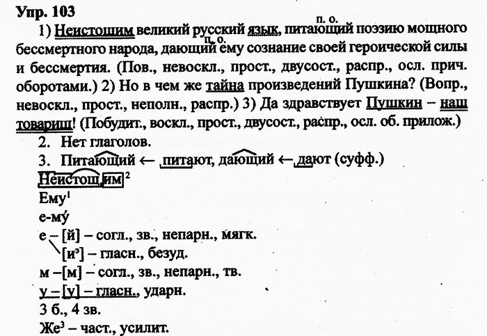 Русский язык, 10 класс, Дейкина, Пахнова, 2009, задание: 103