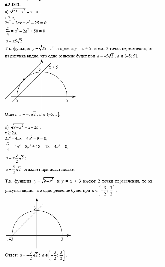 ГДЗ Алгебра и начала анализа: Сборник задач для ГИА, 11 класс, С.А. Шестакова, 2004, задание: 6_3_D12
