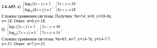 ГДЗ Алгебра и начала анализа: Сборник задач для ГИА, 11 класс, С.А. Шестакова, 2004, задание: 2_6_A05