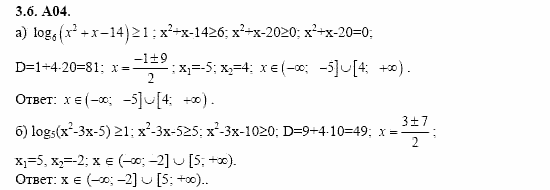 ГДЗ Алгебра и начала анализа: Сборник задач для ГИА, 11 класс, С.А. Шестакова, 2004, задание: 3_6_A04