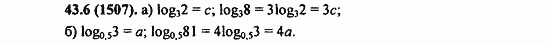 ГДЗ Алгебра и начала анализа. Задачник, 11 класс, А.Г. Мордкович, 2011, § 43. Свойства логарифма Задание: 43,6 (1507)