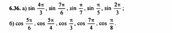 ГДЗ Алгебра и начала анализа. Задачник, 11 класс, А.Г. Мордкович, 2011, § 6 Синус и косинус. Тангенс и котангенс Задание: 6.36