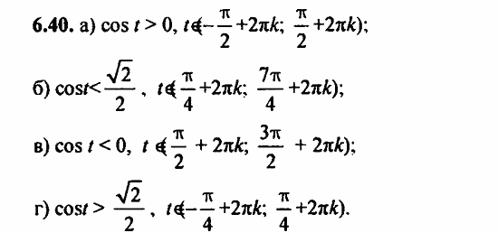 ГДЗ Алгебра и начала анализа. Задачник, 11 класс, А.Г. Мордкович, 2011, § 6 Синус и косинус. Тангенс и котангенс Задание: 6.40