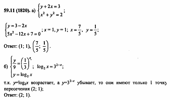 ГДЗ Алгебра и начала анализа. Задачник, 11 класс, А.Г. Мордкович, 2011, § 59. Система уравнений Задание: 59.11(1820)