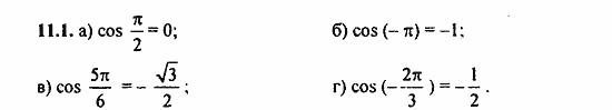 ГДЗ Алгебра и начала анализа. Задачник, 11 класс, А.Г. Мордкович, 2011, § 11 Функция y=cos x, ее свойства и график Задание: 11.1