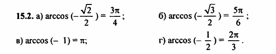 ГДЗ Алгебра и начала анализа. Задачник, 11 класс, А.Г. Мордкович, 2011, Глава 3. Тригонометрические уравнения, § 15 Арккосинус. Решение уравнения cos t=a Задание: 15.2