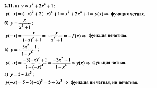 ГДЗ Алгебра и начала анализа. Задачник, 11 класс, А.Г. Мордкович, 2011, § 2 Свойства функции Задание: 2.11