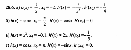 ГДЗ Алгебра и начала анализа. Задачник, 11 класс, А.Г. Мордкович, 2011, § 28 Вычисление производных Задание: 28.6