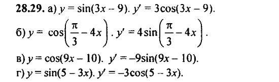 ГДЗ Алгебра и начала анализа. Задачник, 11 класс, А.Г. Мордкович, 2011, § 28 Вычисление производных Задание: 28.29