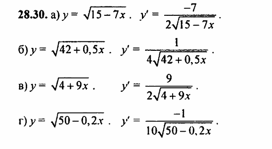 ГДЗ Алгебра и начала анализа. Задачник, 11 класс, А.Г. Мордкович, 2011, § 28 Вычисление производных Задание: 28.30