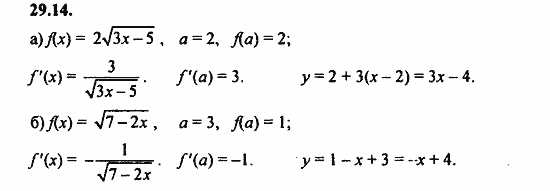 ГДЗ Алгебра и начала анализа. Задачник, 11 класс, А.Г. Мордкович, 2011, § 29 Уравнение касательной к графику функции Задание: 29.14