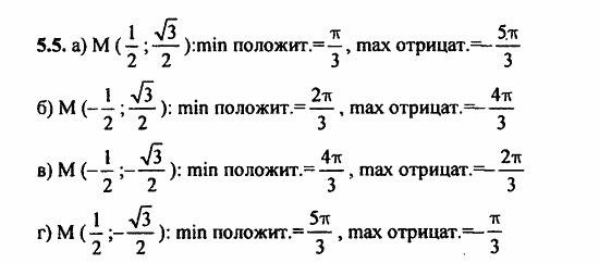 ГДЗ Алгебра и начала анализа. Задачник, 11 класс, А.Г. Мордкович, 2011, § 5 Числовая окружность на координатной плоскости Задание: 5.5