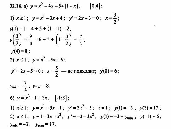 ГДЗ Алгебра и начала анализа. Задачник, 11 класс, А.Г. Мордкович, 2011, § 32 Применение производной для построения наибольших и наименьших значений Задание: 32.16