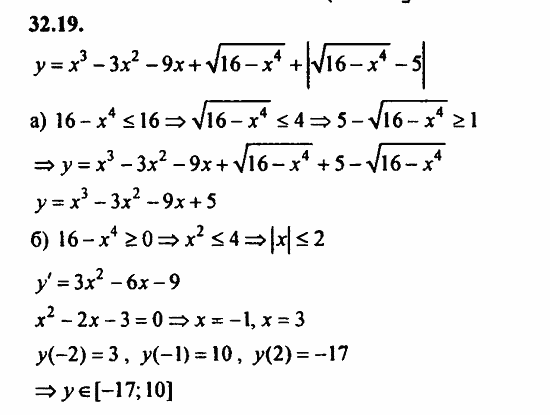ГДЗ Алгебра и начала анализа. Задачник, 11 класс, А.Г. Мордкович, 2011, § 32 Применение производной для построения наибольших и наименьших значений Задание: 32.19