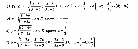 ГДЗ Алгебра и начала анализа. Задачник, 11 класс, А.Г. Мордкович, 2011, § 34 Функция у=...их свойства и графики Задание: 34.18