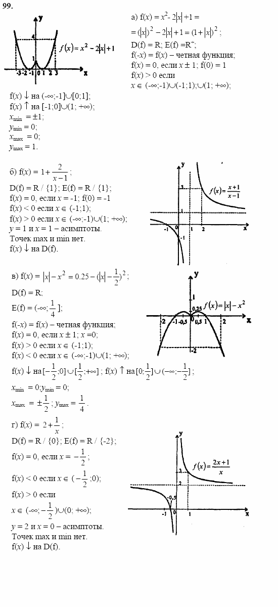 Начала анализа, 11 класс, А.Н. Колмогоров, 2002, Глава I. Тригонометрические функции Задание: 99