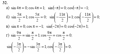 Начала анализа, 11 класс, А.Н. Колмогоров, 2002, Глава I. Тригонометрические функции Задание: 32