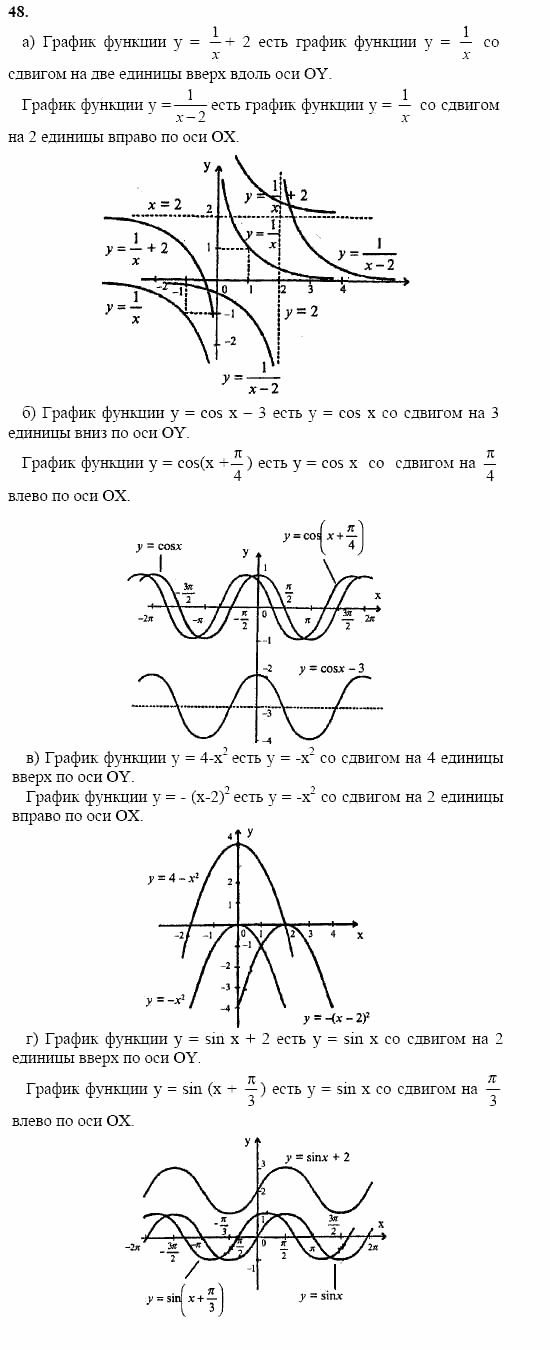 Начала анализа, 11 класс, А.Н. Колмогоров, 2002, Глава I. Тригонометрические функции Задание: 48
