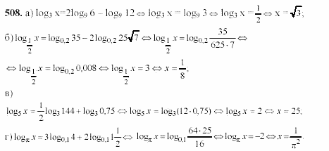 Начала анализа, 11 класс, А.Н. Колмогоров, 2002, Глава IV. Показательная и логарифмическая функции Задание: 508