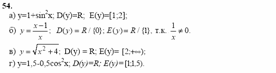 Начала анализа, 11 класс, А.Н. Колмогоров, 2002, Глава I. Тригонометрические функции Задание: 54