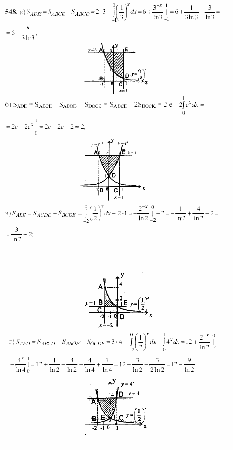 Начала анализа, 11 класс, А.Н. Колмогоров, 2002, Глава IV. Показательная и логарифмическая функции Задание: 548