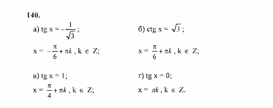 Начала анализа, 11 класс, А.Н. Колмогоров, 2010, Глава I. Тригонометрические функции Задание: 140