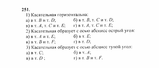 Начала анализа, 11 класс, А.Н. Колмогоров, 2010, Глава II. Производная и ее применения Задание: 251