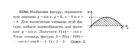 Начала анализа, 11 класс, А.Н. Колмогоров, 2010, Глава III. Первообразная и интеграл Задание: 353в