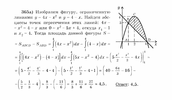 Начала анализа, 11 класс, А.Н. Колмогоров, 2010, Глава III. Первообразная и интеграл Задание: 365а