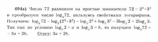 Начала анализа, 11 класс, А.Н. Колмогоров, 2010, Глава IV. Показательная и логарифмическая функции Задание: 494а