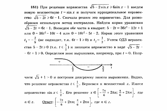 Начала анализа, 11 класс, А.Н. Колмогоров, 2010, Глава VI. Задачи повышенной трудности Задание: 181