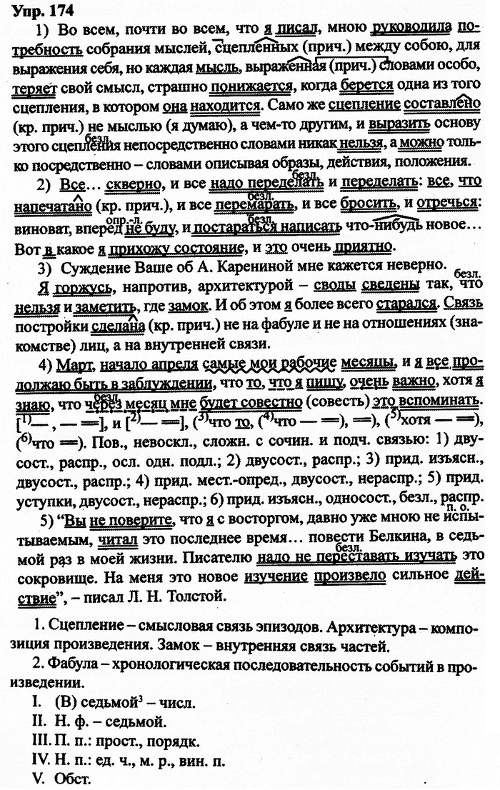 Русский язык, 11 класс, Дейкина, Пахнова, 2009, задание: 174