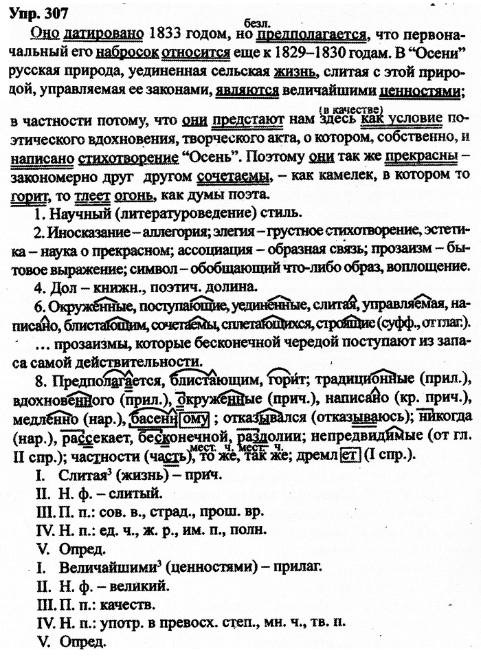 Русский язык, 11 класс, Дейкина, Пахнова, 2009, задание: 307