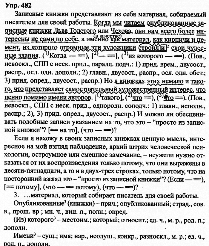 Русский язык, 11 класс, Дейкина, Пахнова, 2009, задание: 482